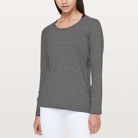 Lululemon Emerald Long Sleeve Top Modern Stripe 6